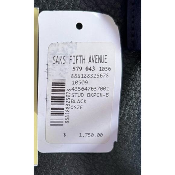 Ralph Lauren Purple Label Studded Two Tone Leather Backpack Black Brown - Picture 8 of 16